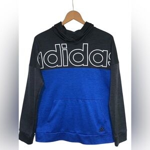 Adidas - Boys Hooded Sweatshirt Hoodie Blue/Black Size XL